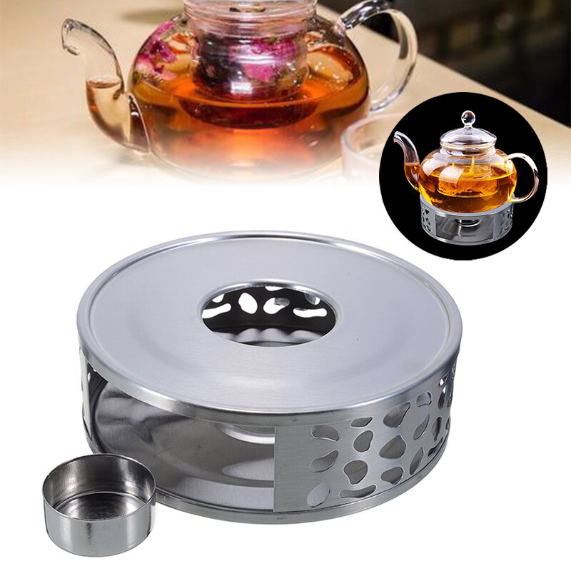 Portable Warmer Tea Holder Durable Stainless Steel Candle Warmer Tea Light Holder Trivets Coffee Warmer Heating Base Teapot Hold