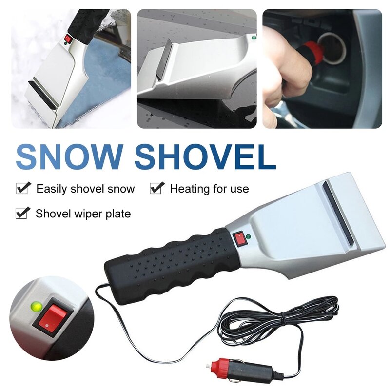 Raspador de hielo eléctrico para coche, herramienta para quitar la nieve del parabrisas, cepillo de vidrio de limpieza rápida, ventana automática, cepillo de nieve de invierno, pala