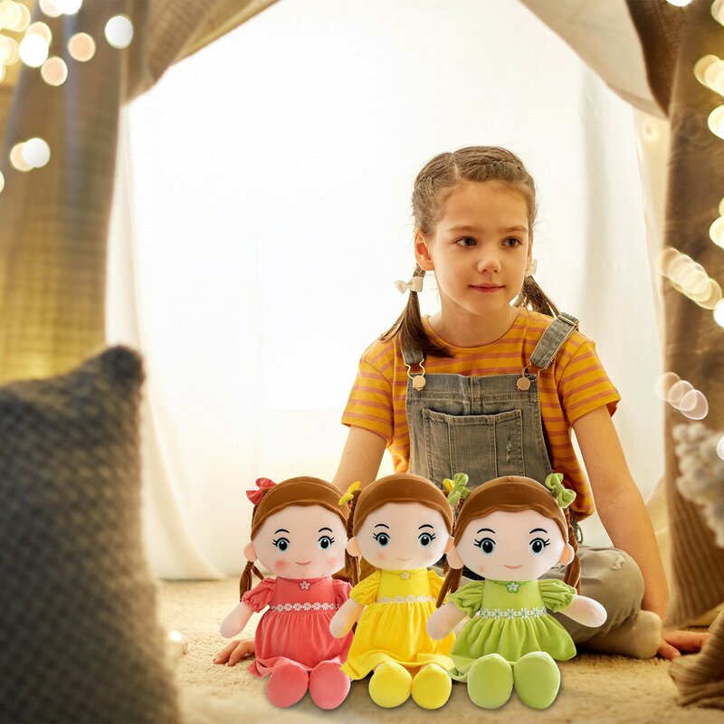 카와이 공주 플러시 장난감 수제 걸레 인형 홈 장식 및 인테리어 디자인 14 인치 선물 장난감 아기 선물 플러시 장난감
