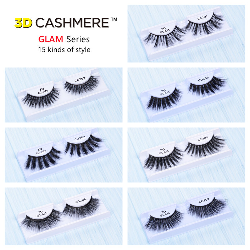 MIZ BARN 3D CASHMERE-GLAM Make-Up ขนตาปลอมธรรมชาติยาวขนตาปลอมแฟชั่นปุยหนานุ่ม Eye Lash ความงาม faux Mink