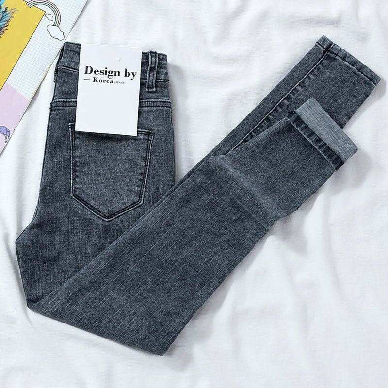 Женские джинсы-Карандаш Стретч, женские узкие джинсы с высокой талией, уличная одежда