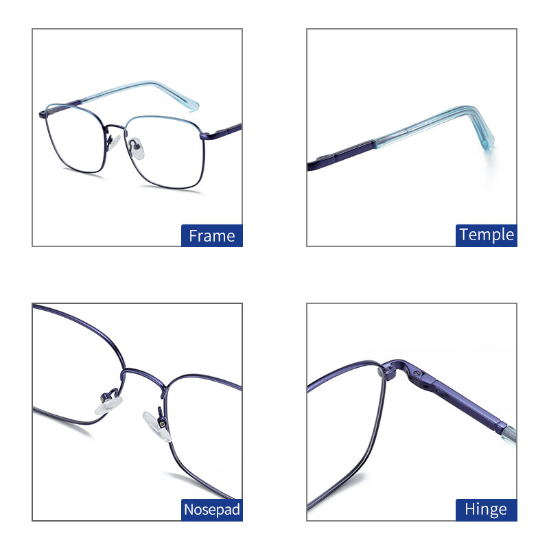 BLUEMOKY рецептурные прогрессивные очки для мужчин и женщин, квадратные оптические очки из сплава для близорукости, фотохромные очки с сисветильник