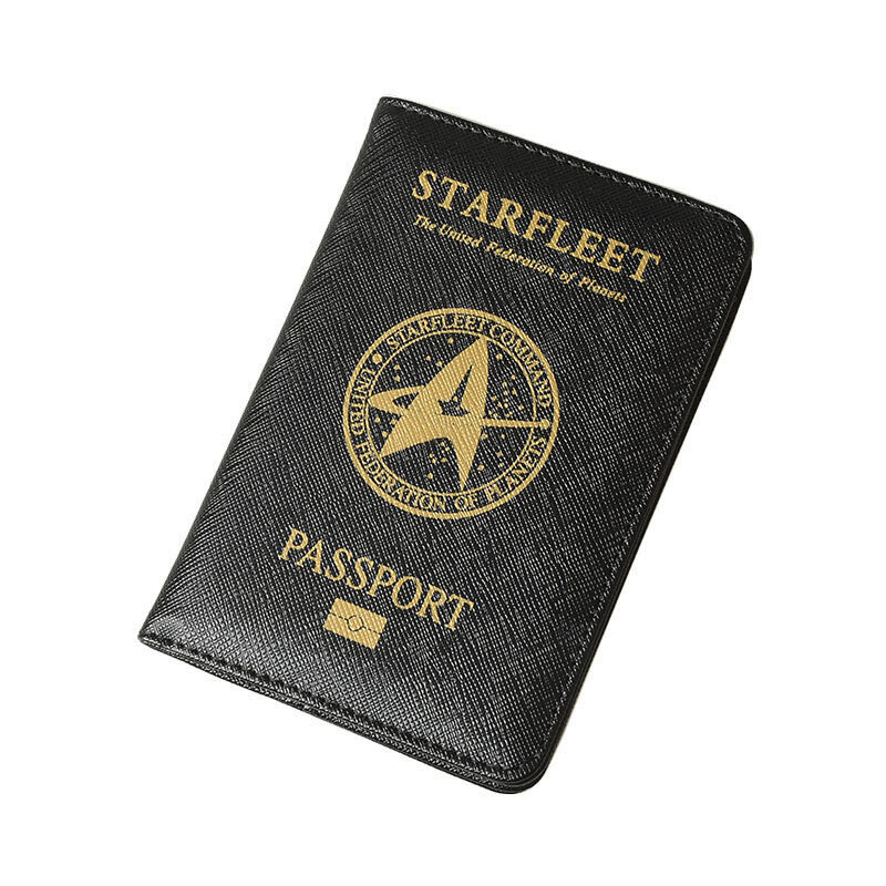 HEQUN okładka na paszport gwiezdnej floty czarna blokada Rfid Pu skórzane etui na paszport Id etui na karty kredytowe koc podróżny na paszport nowość