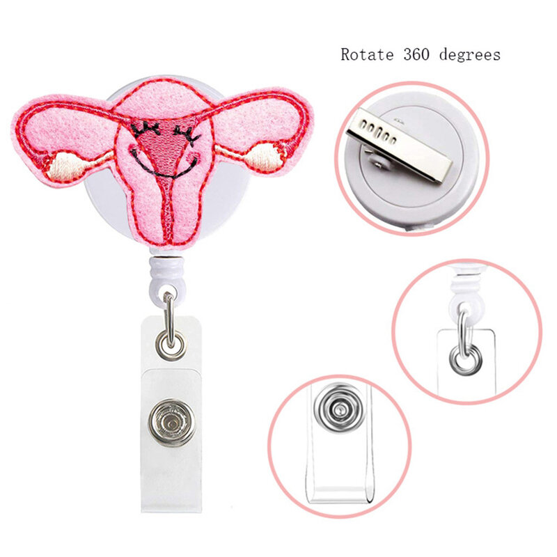 2 Color Fashion Creative Cute Retractable Nurse Badge Reel Clip Badge Holder Students Doctor Id Card Holder