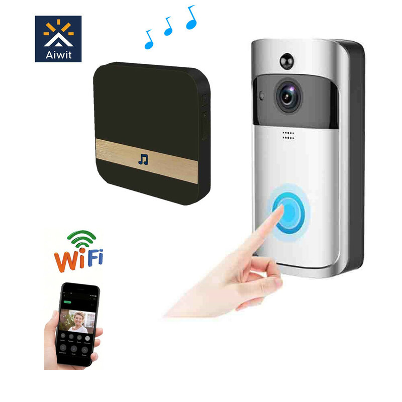 V5 Video Doorbell WiFi สมาร์ทไร้สาย Intercom การมองเห็นได้ในเวลากลางคืนสอง Auido ประตูบ้านป้องกัน