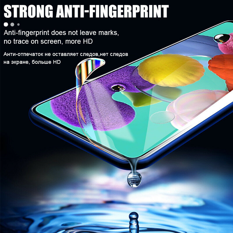 Película de hidrogel para Samsung Galaxy, protectores de pantalla para Samsung Galaxy A72, A71, A51, A52, A50, A32, A21S, A12, S20FE, S21 Plus, M21, M51, M31S, 4 Uds.