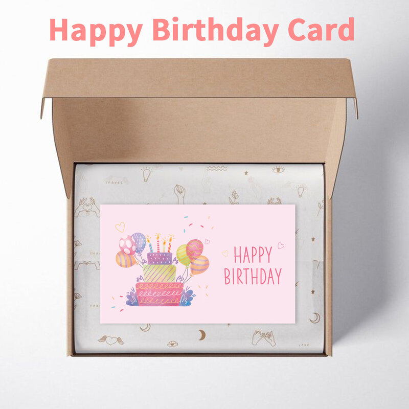 Carte d'anniversaire avec étiquettes roses, Message de fête, décoration pour cadeau d'anniversaire, 9x5.4mm, 30 pièces/paquet