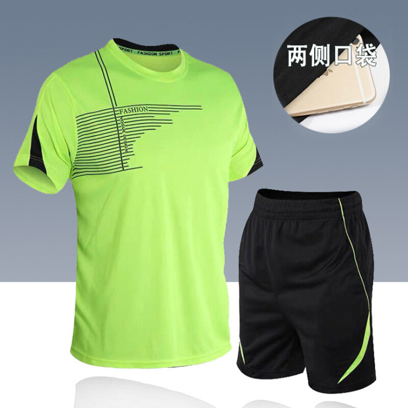 Kaus Tenis Kualitas Tinggi Kaus Bulu Tangkis Set Celana Pendek Set Tenis Meja Pria Pakaian Ping Pong Setelan Olahraga Jogging Bulu Tangkis