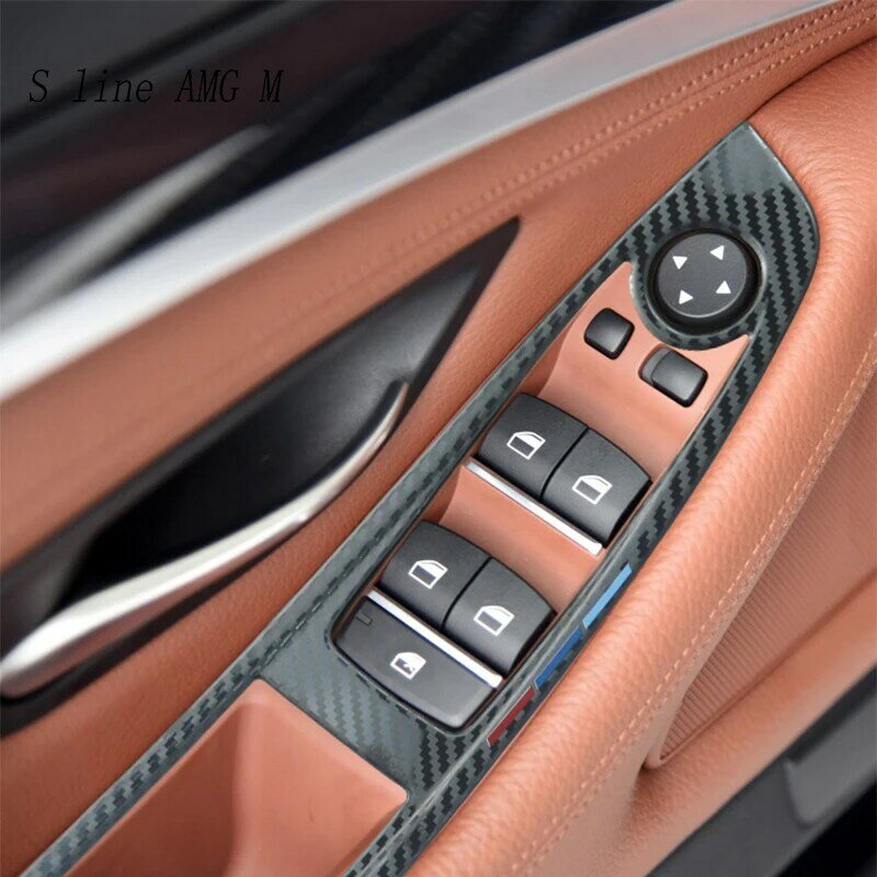 Per BMW serie 5 F10 F18 interni in fibra di carbonio anteriore aria condizionata presa d'aria cornice di copertura cornice per adesivo per auto M Performance