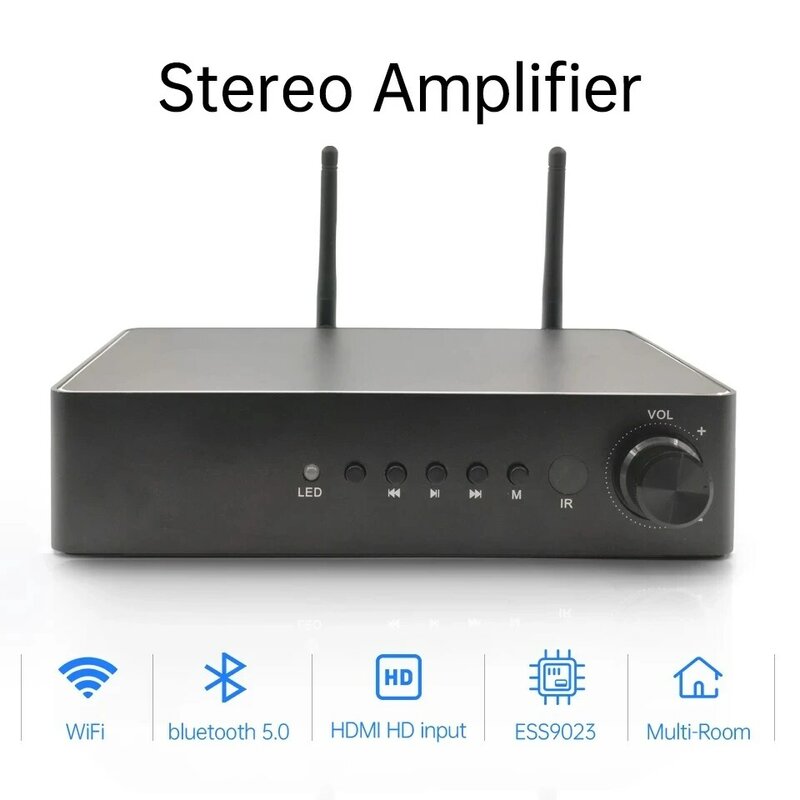Ghtech WA60 Amplifier Daya Amplifier Stereo Bluetooth 5.0 60W * 2 ST350BW 2.1 Channel Subwoofer Audio Amp untuk Home Theater