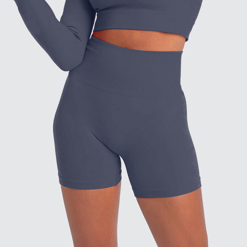 Pantalon de Yoga moulant tricoté sans couture pour femmes, short de Fitness taille haute, sans gêne, de course à pied, de Sport