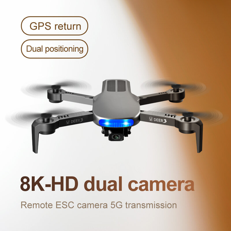 Dron LU3 con Gps, 8K, Hd, cámara Dual, helicóptero Profesional, Fpv, cuadricóptero plegable, 5G, Wifi, Motor sin escobillas, novedad de 2021