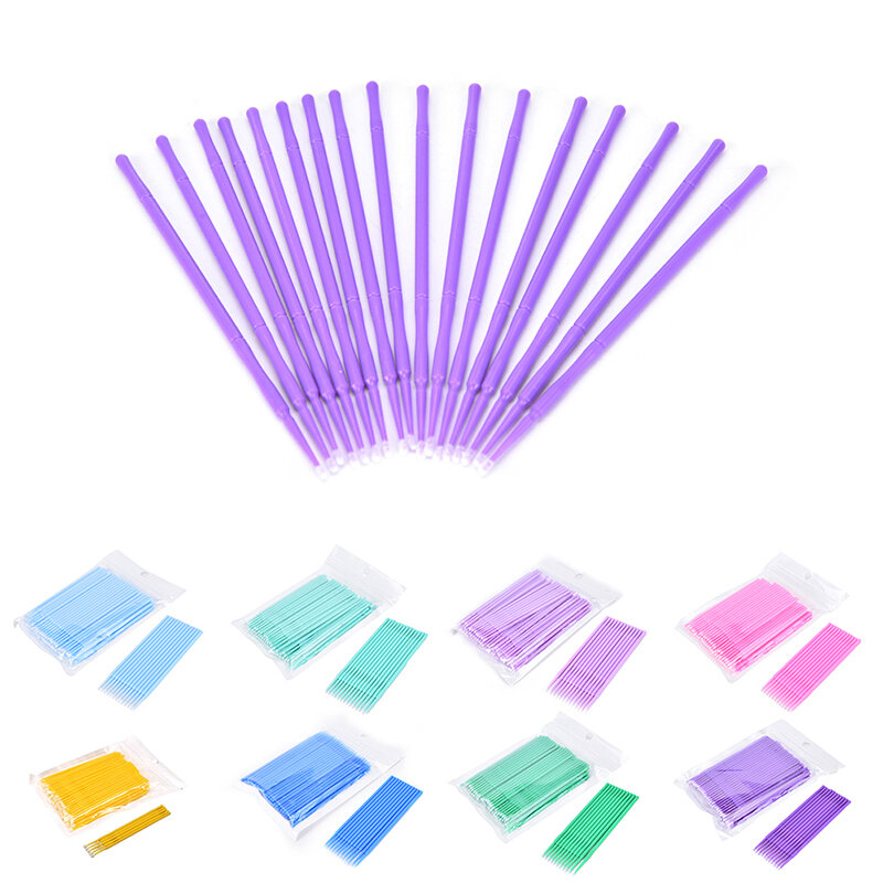 100PCS Disposable Eyelash Extension Micro Brush Applicators Mascara Wands Tools