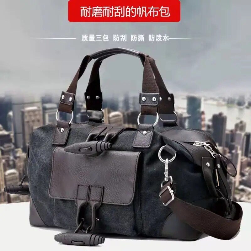 Canvas Bag Man's Handbag Casual Shoulder Bag Travel Bag Korean Version Personality Retro Bag Men's Messenger Bag