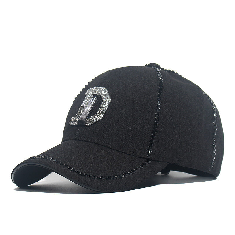 Berretti da Baseball estivi di moda per le donne strass lettera D Snapback regolabile cappelli Hip Hop maglia di cotone Casual Sport Sun Dad Hat