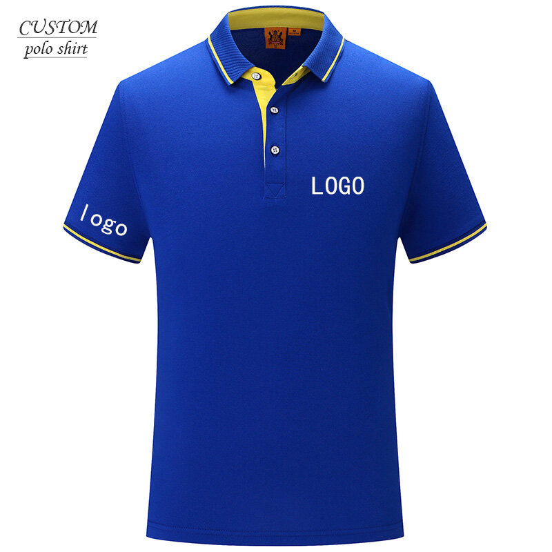 Camisa Polo bordada personalizada, Camisa de algodón transpirable con tu diseño, Logo para equipo, camisa de tipo polo escolar