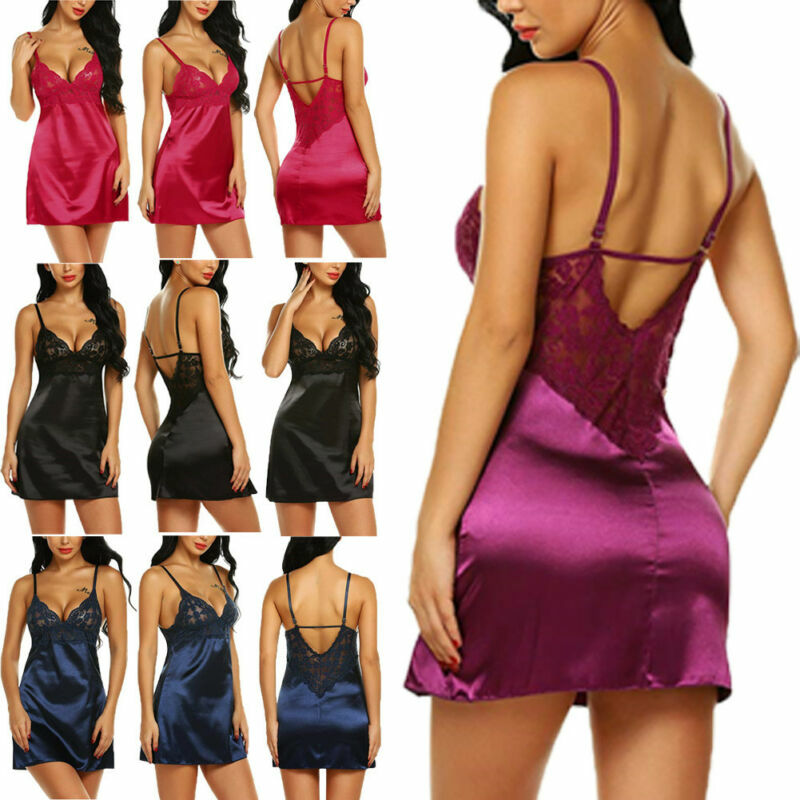 Women&#39;s Lace Sling Pajamas Sexy Elegant Nightgown Summer Robe NightDress Plus Size  Sleepwear Underwear