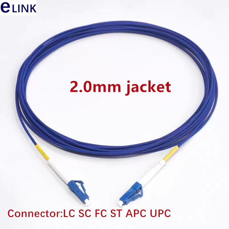 20mtr 1C 장갑 2.0mm 광섬유 패치 코드, 단면 sx SM SC LC FC ftth 점퍼 1 코어 광섬유 싱글 모드 케이블 ELINK 20m, 2 개