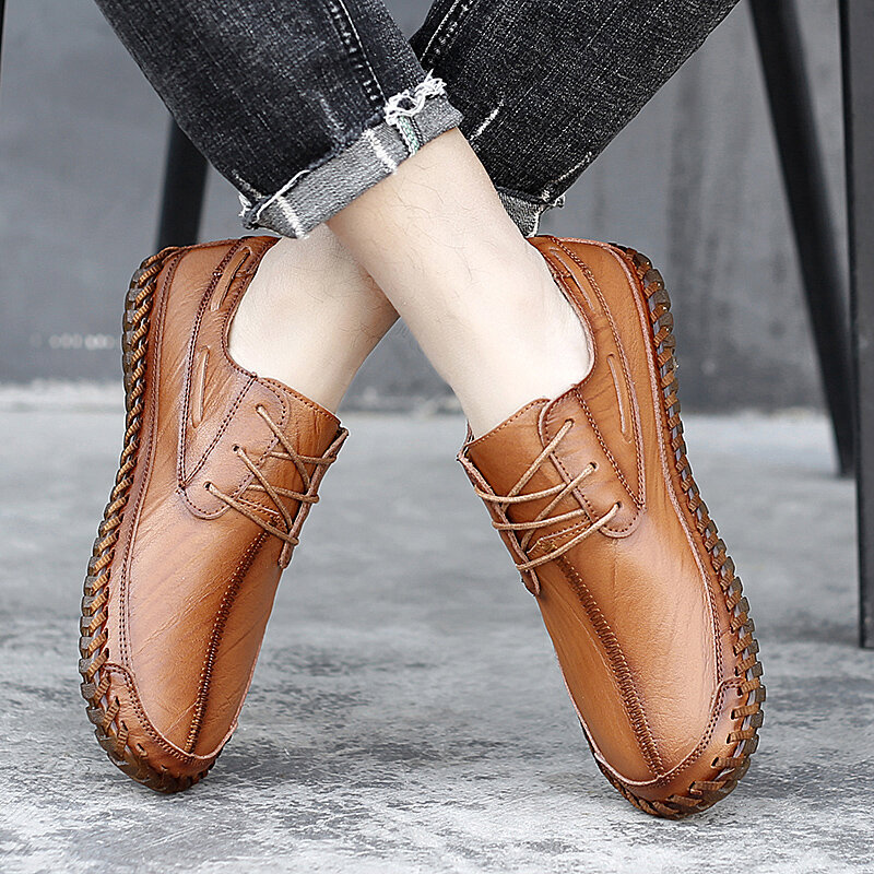 Zapatos informales de Cuero para Hombre, Zapatillas de deporte de moda, sandalias de malla, color negro, para primavera