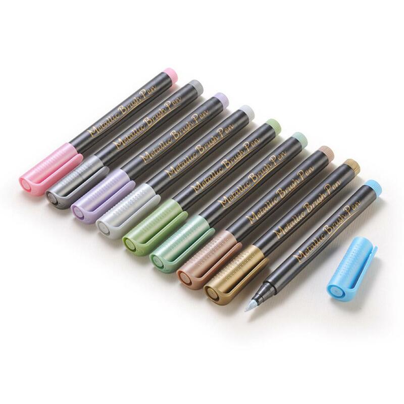 10Pcs โลหะหัวเครื่องหมายปากกาสีสำหรับภาพวาด Mark DIY Marker ปากกา Marker สำหรับเครื่องเขียน8151BR สีปากกา