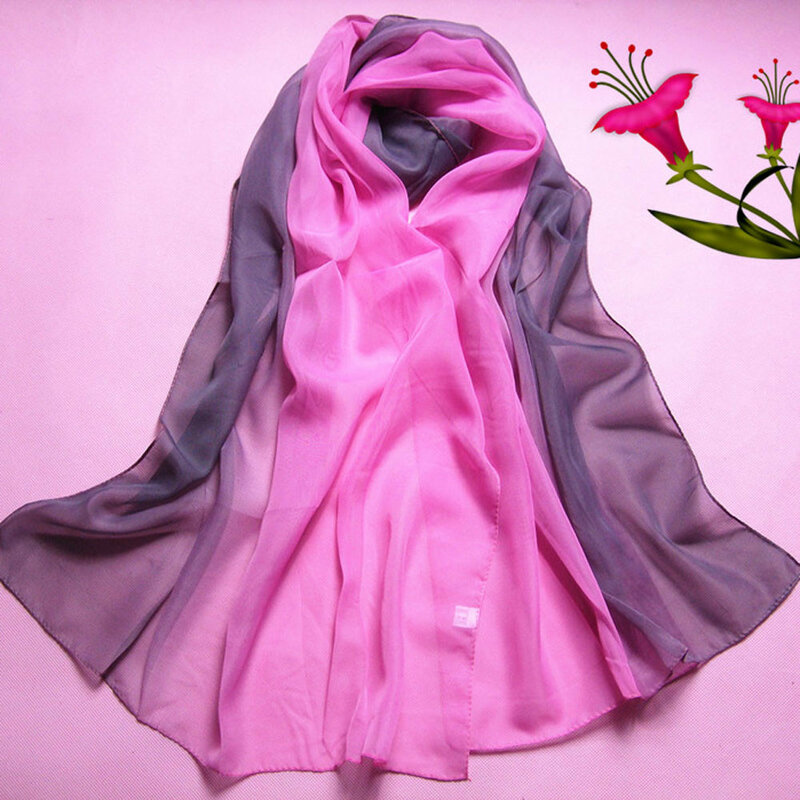 女性グラデーションカラーヒジャーブスカーフファムmusulmanソフト綿ヘッドスカーフイスラムヒジャーブシフォンスカーフスカーフショールとラップ