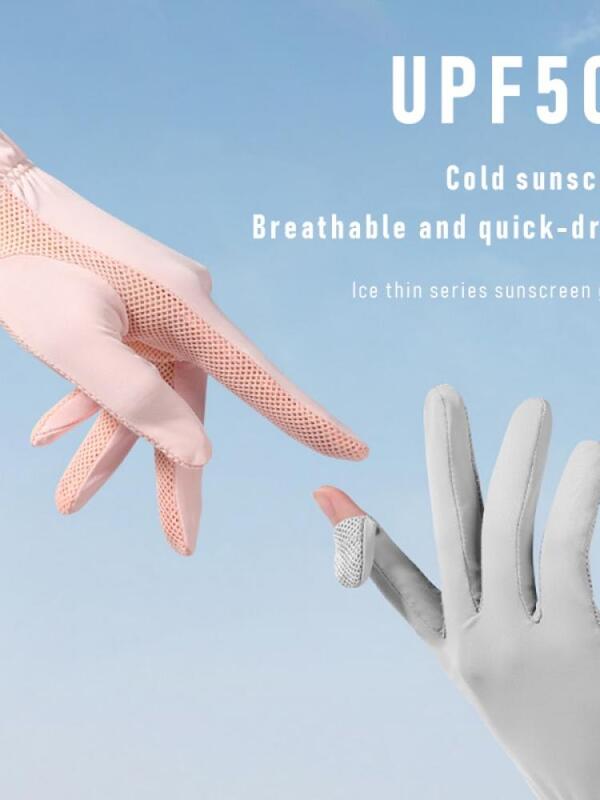 Перчатки женские солнцезащитные для сенсорного экрана, шелковые перчатки с защитой от ультрафиолетового излучения Upf 50 +