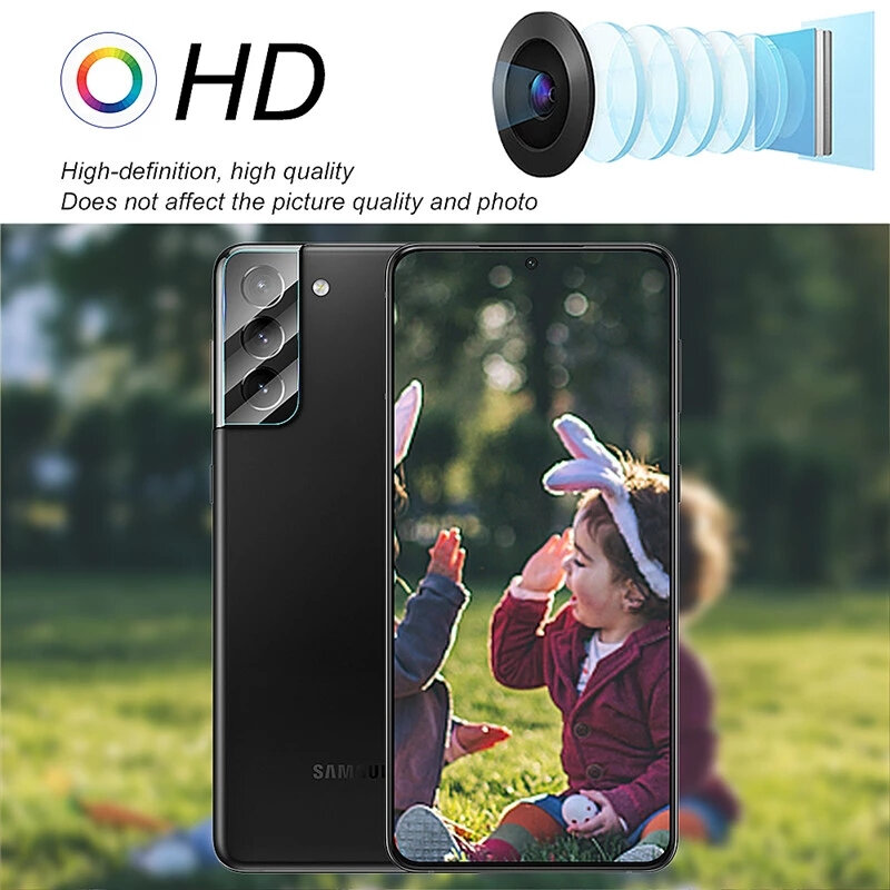 Protecteur d'écran, 3 pièces, Film Hydrogel arrière en verre pour objectif d'appareil photo Samsung Galaxy S21 Ultra S20 Plus A52 S21 S 10 9 8 Plus