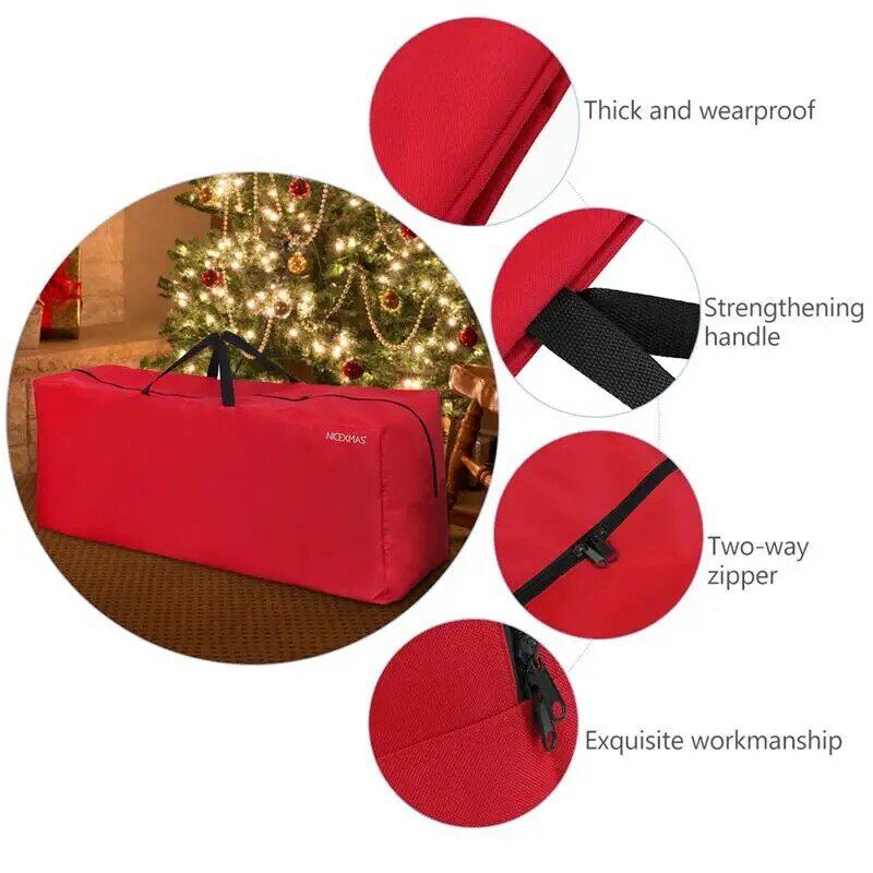 Bolsa de almacenamiento con cremallera para árbol de Navidad, bolsa de almacenamiento con asas para árbol de Navidad Artificial, 1 Uds.