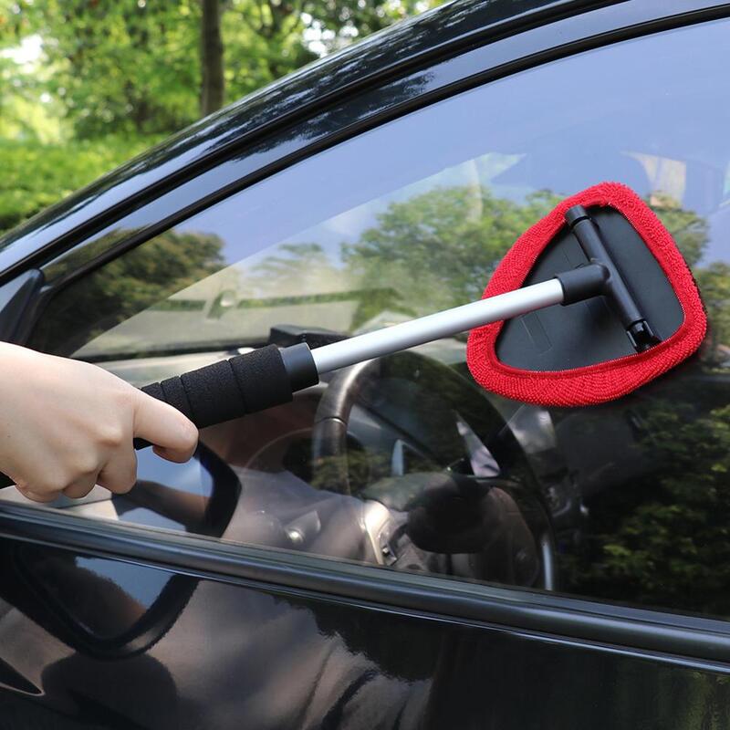 Lave-vitre de voiture, brosse de nettoyage de pare-brise à Long manche, essuie-glace à poignée télescopique, brosse de serviette douce, outil de nettoyage de voiture