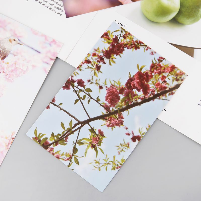 30 arkuszy brzoskwiniowy kwiat obrazy Retro Vintage pocztówka świąteczna karta podarunkowa życzenia plakat karty