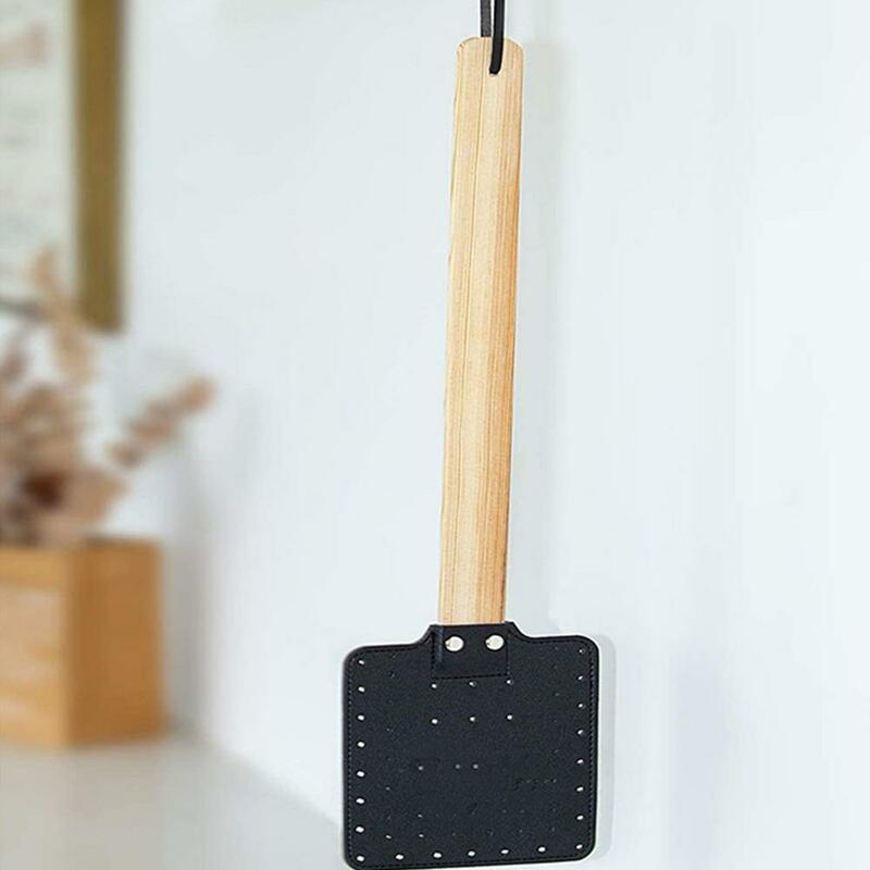 หนัง Swatter ไม้ที่ใช้ในครัวเรือนใช้งานง่าย Bug Pad Hang ในครัวเรือน Fly Swatter ยุง Slap กับจับไม้