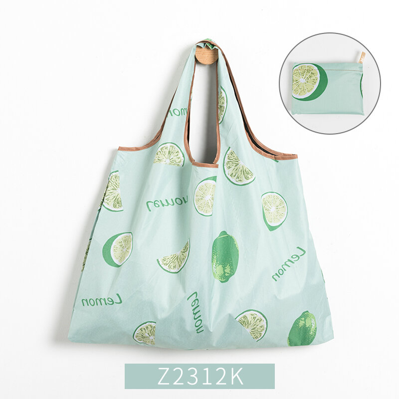 MABULA Eco friendly Cartoon Grocery Foldable Tote Handbag Reusable Portable two Size Washable Portable Travel Shopping Bags
