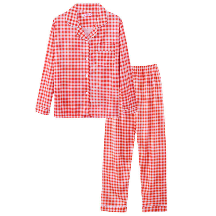 Conjunto de pijama de manga larga para mujer, traje de Pantalón de algodón, estampado de moda, otoño