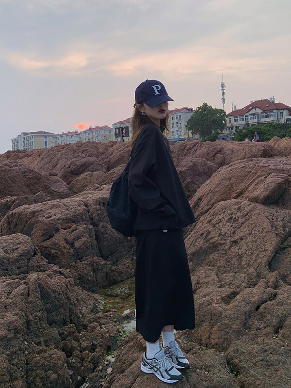 Saia feminina terno vineage jacket versão coreana 2021 outono novo solto e moda esportes lazer terno tendência