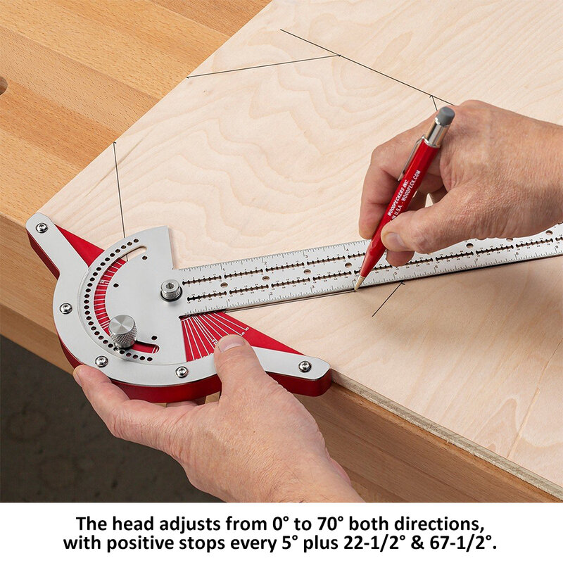 180 gradi falegnami bordo regola efficiente goniometro angolo goniometro lavorazione del legno righello angolo misura strumento in acciaio inossidabile