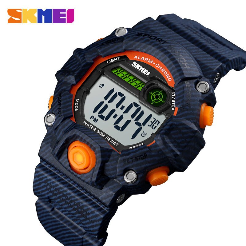 SKMEI-relojes deportivos para niños y niñas, pulsera Digital de cuarzo LED a la moda, resistente al agua hasta 50M, para deportes al aire libre