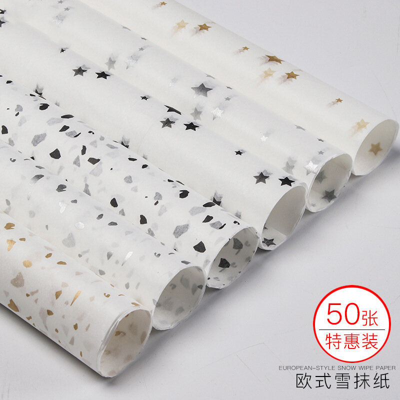 Sydney paper 50 sheets of bronzing snow wipes rose bouquet material lined with floral paper wholesale flower wrapping paper