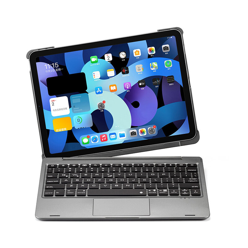 Funda desmontable con teclado BT y Touchpad para iPad Air 4/ iPad Pro, 11 ", cubierta de plástico Premium y retroiluminación de 7 colores