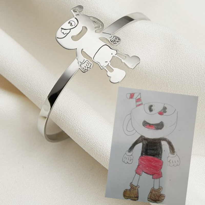 Disegni di personalità braccialetto personaggio dei cartoni animati personalizzato simpatici animali vuoti braccialetto aperto regali personalizzati gioielli in acciaio inossidabile