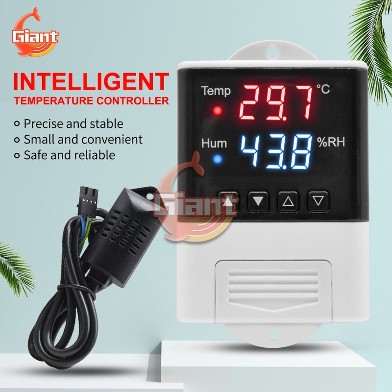 Controlador de temperatura y humedad DTC3200 AC110V 220V, termostato de refrigeración de calefacción, Humidistat, termorregulador Digital de microordenador