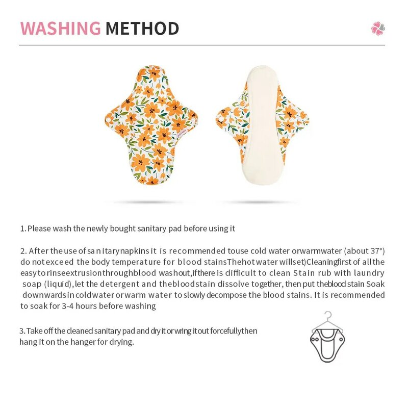 Mora Mona – serviette hygiénique lavable à imprimé Floral, serviette menstruelle pour post-partum, ensemble de 4 pièces