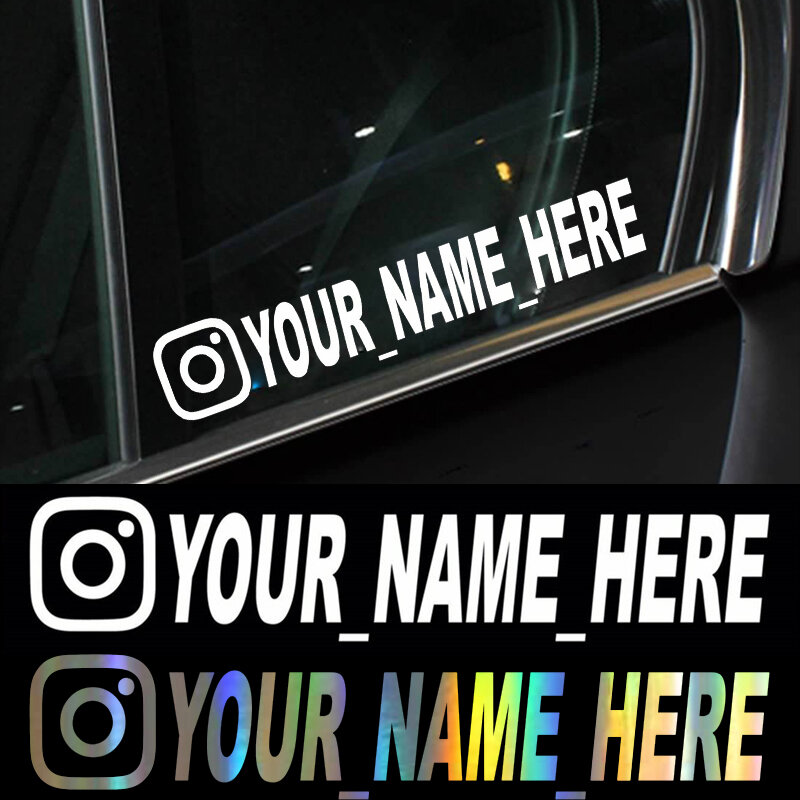 ผู้ใช้ชื่อที่กำหนดเองส่วนบุคคล Instagram รถสติกเกอร์ไวนิล Decals สติกเกอร์รถยนต์รถจักรยานยนต์สำหรั...