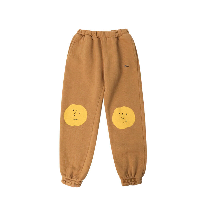 2021 BOBO Autumn and Winter New Boys' and Girls' Leisure Cartoon Sports and Cashmere Guard Children's Pants