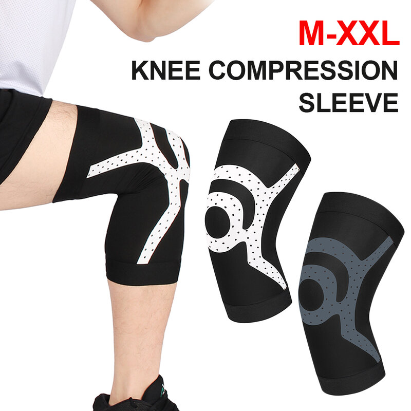 1Pc Sports Knee Protector Elastic Knee Brace Support Breathable Knee Pad Compression Sleeves for Running Basketball Volleyball