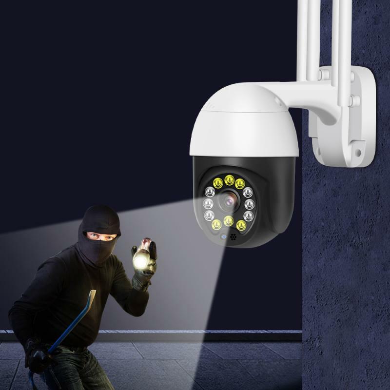 Caméra de surveillance extérieure Wifi sans fil PTZ IP 1080P, dispositif de sécurité domestique avec dôme inclinable et système infrarouge (ue/US/UK/AU)
