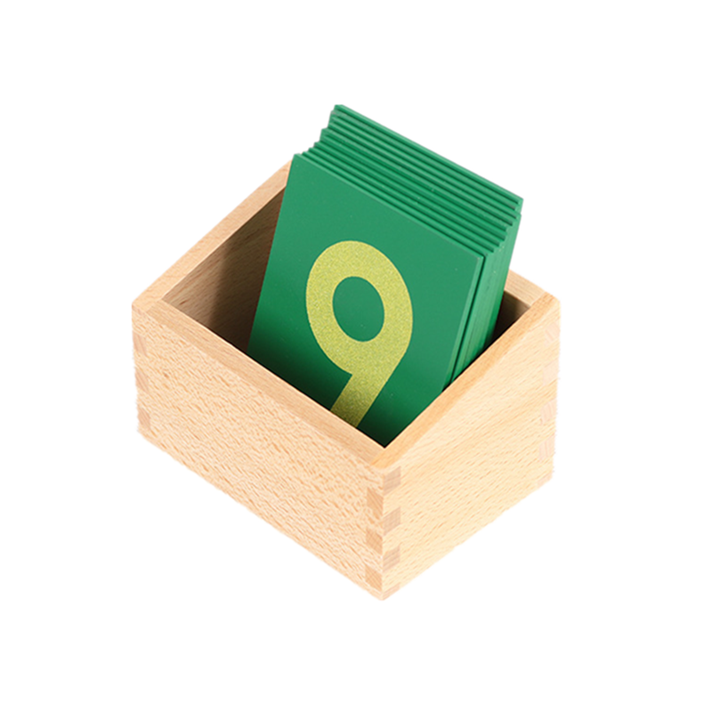 Math Toys Wooden Sandpaper Digitals Numbers 0-9 Green Board with Beech Wood Box Toys for Children Preschool Education