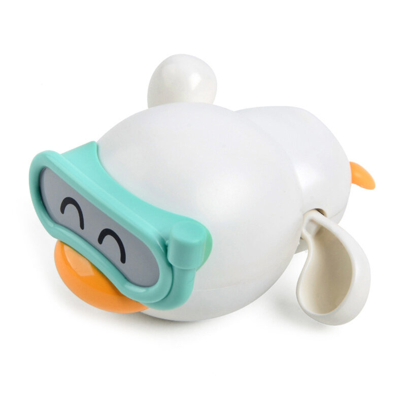 플라스틱 귀여운 오리 아기 수영 물 목욕 장난감 아기 동물 수영 체인 시계 장치 어린이 욕실 목욕 샤워 장난감