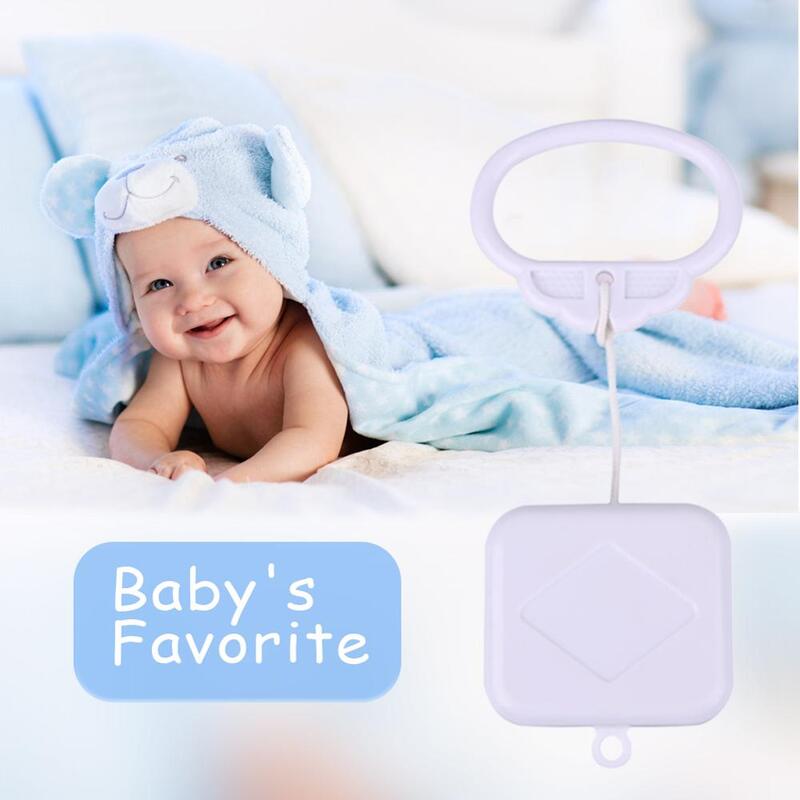 ดึงแหวนเพลงกล่องพลาสติก ABS สีขาวดึงสตริงเด็กทารก Clockwork เพลงสายกล่องเด็กทารก Bell Baby rattles ของเล่น