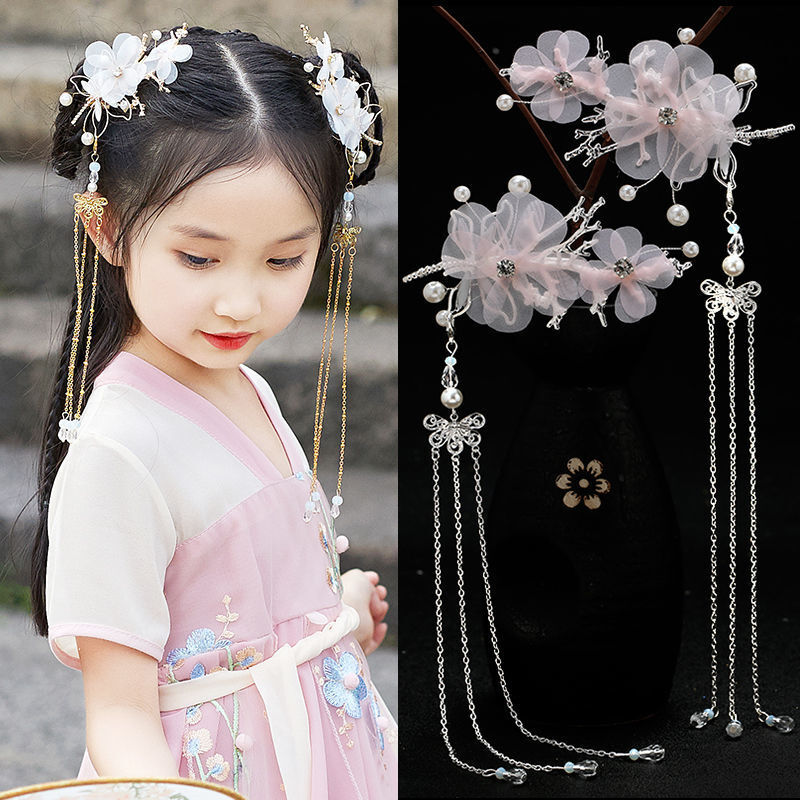 Chinese Vintage Style Tassel Hairpin Women Hair Accessories Flower Crystal Pearl Hair Pins Handmade Hair Jewelry Accessories