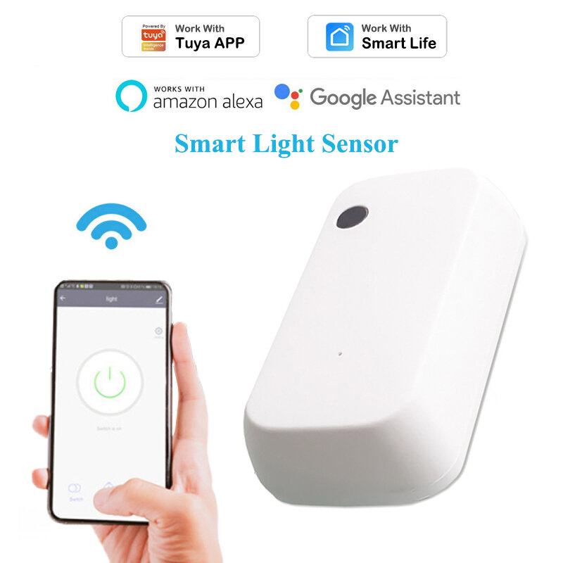 스마트 조명 센서 밝기 감지기, 스마트 홈, 타이머, 조절 가능, Tuya SmartLife Alexa Google Home 무선 Wifi 원격 제어